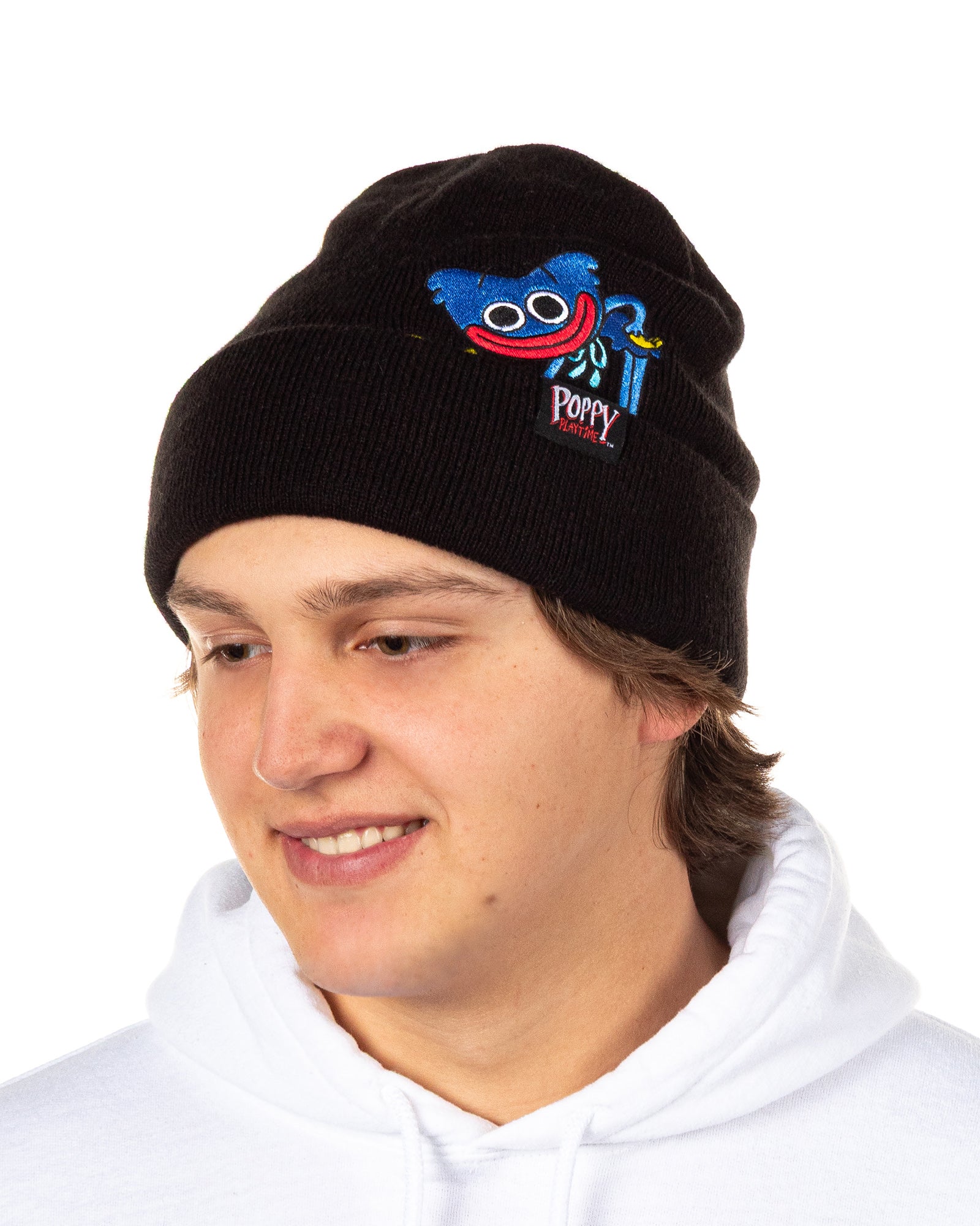 Poppy Playtime Beanie Huggy Wuggy Peek A Boo Embroidered Patch Knit Cuffed Hat
