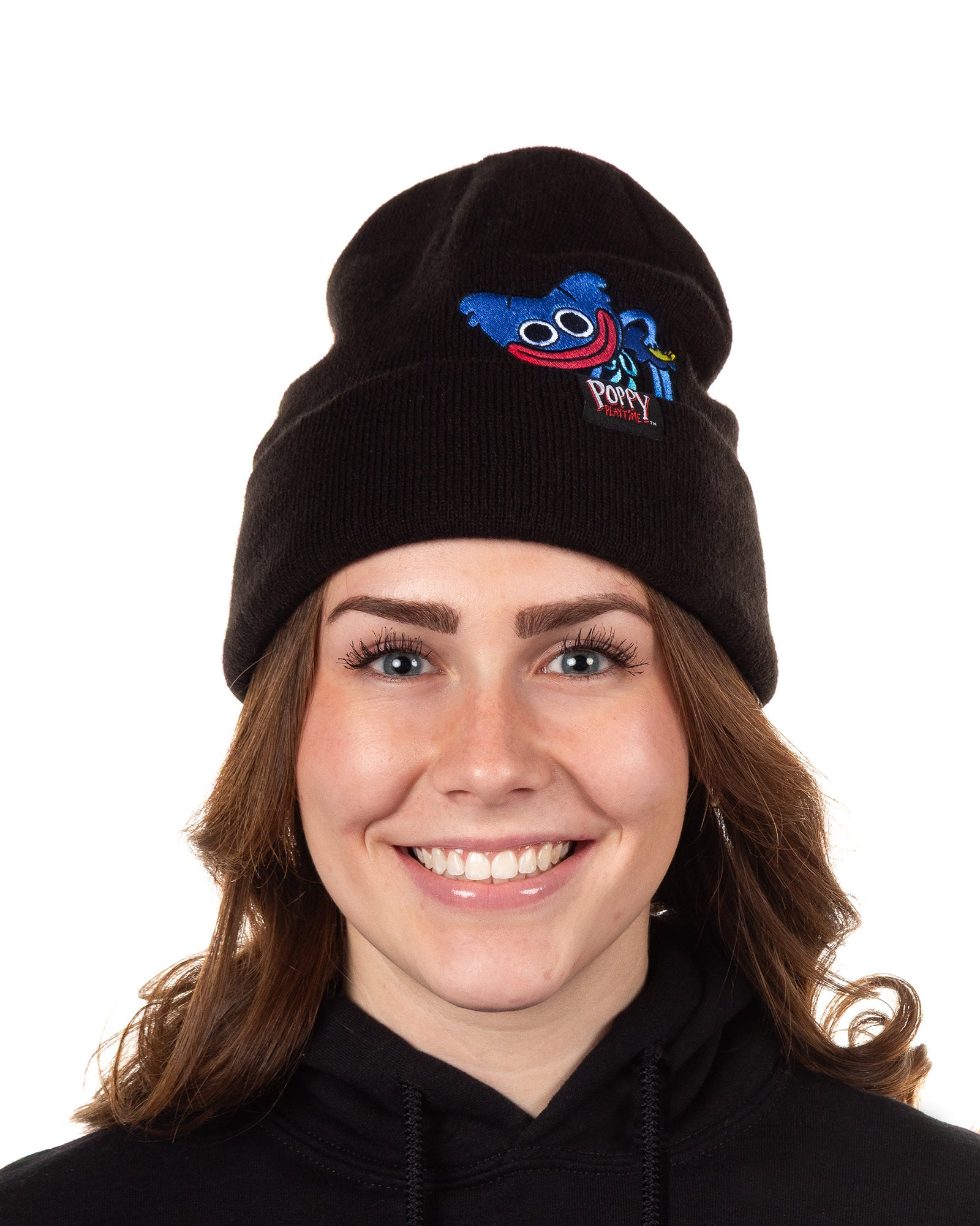 Poppy Playtime Beanie Huggy Wuggy Peek A Boo Embroidered Patch Knit Cuffed Hat