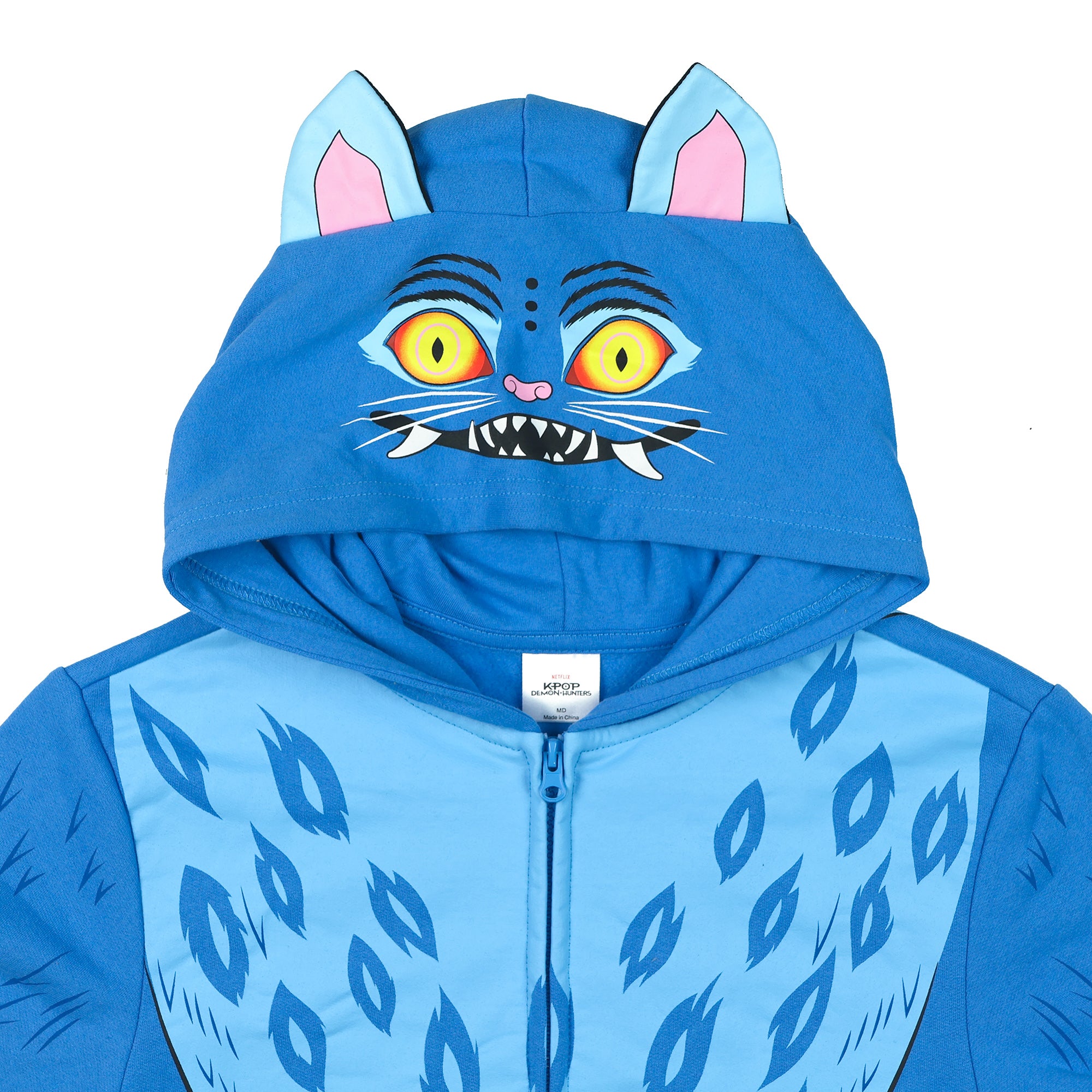 KPop Demon Hunters Hoodie Boy's Derpy Tiger Full-Zip Hooded Sweatshirt