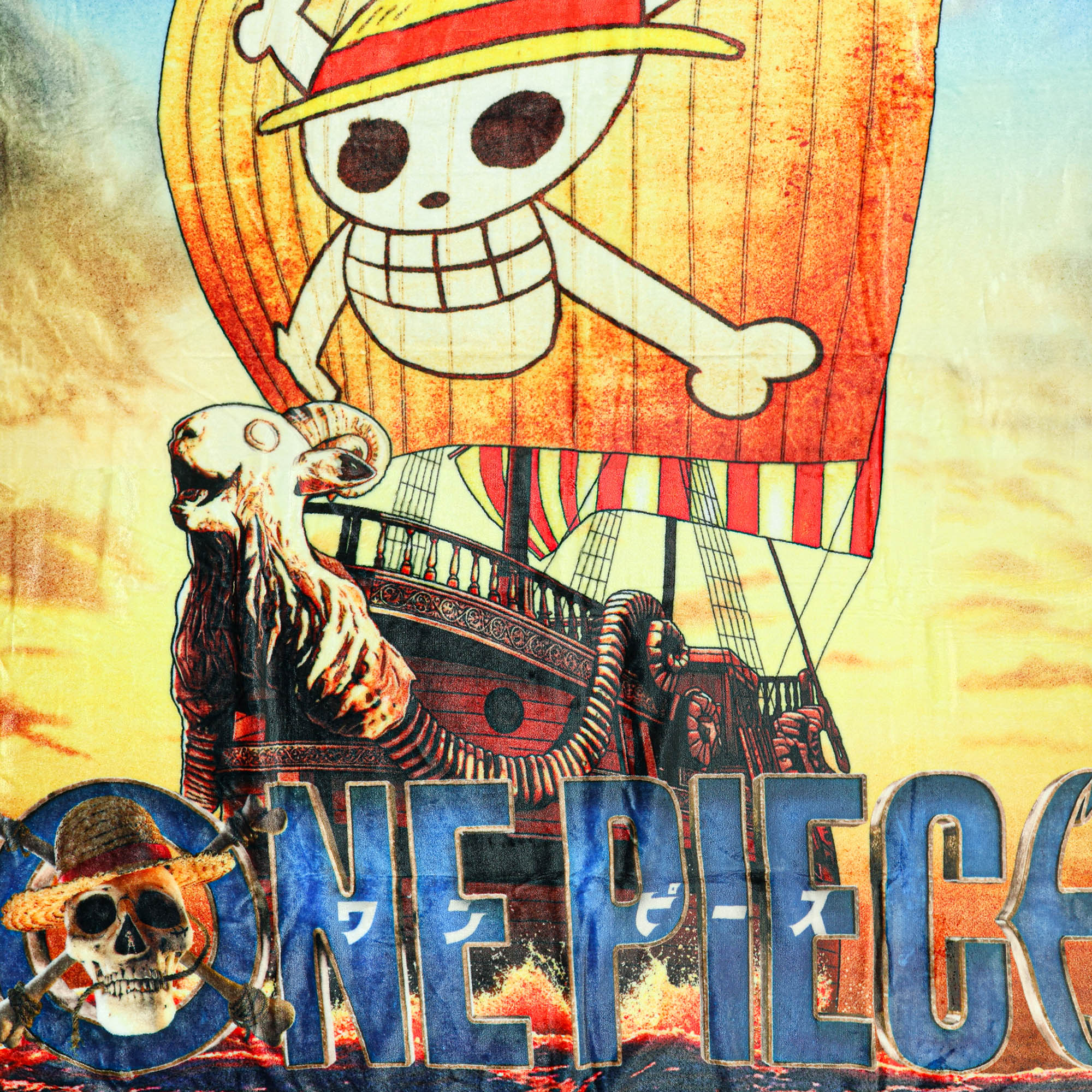 One Piece Throw Blanket Straw Hat Pirates Going Merry, 50" x 60"