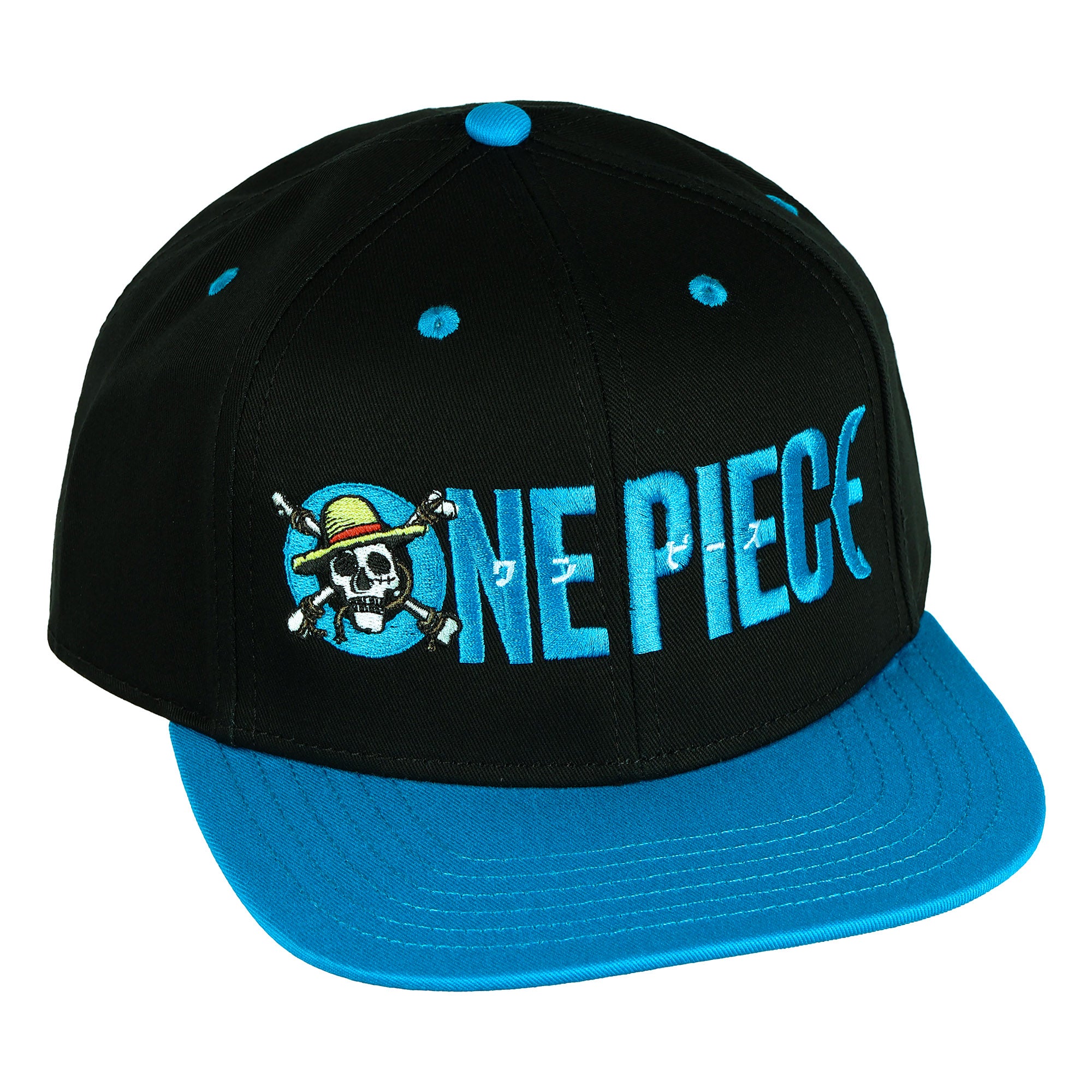 One Piece Flat Brim Hat Embroidered Adjustable Snapback Baseball Cap, Men's OSFM