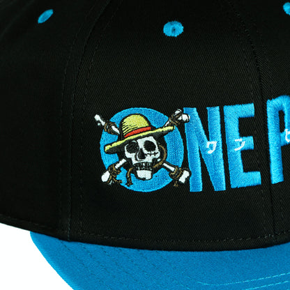 One Piece Flat Brim Hat Embroidered Adjustable Snapback Baseball Cap, Men's OSFM