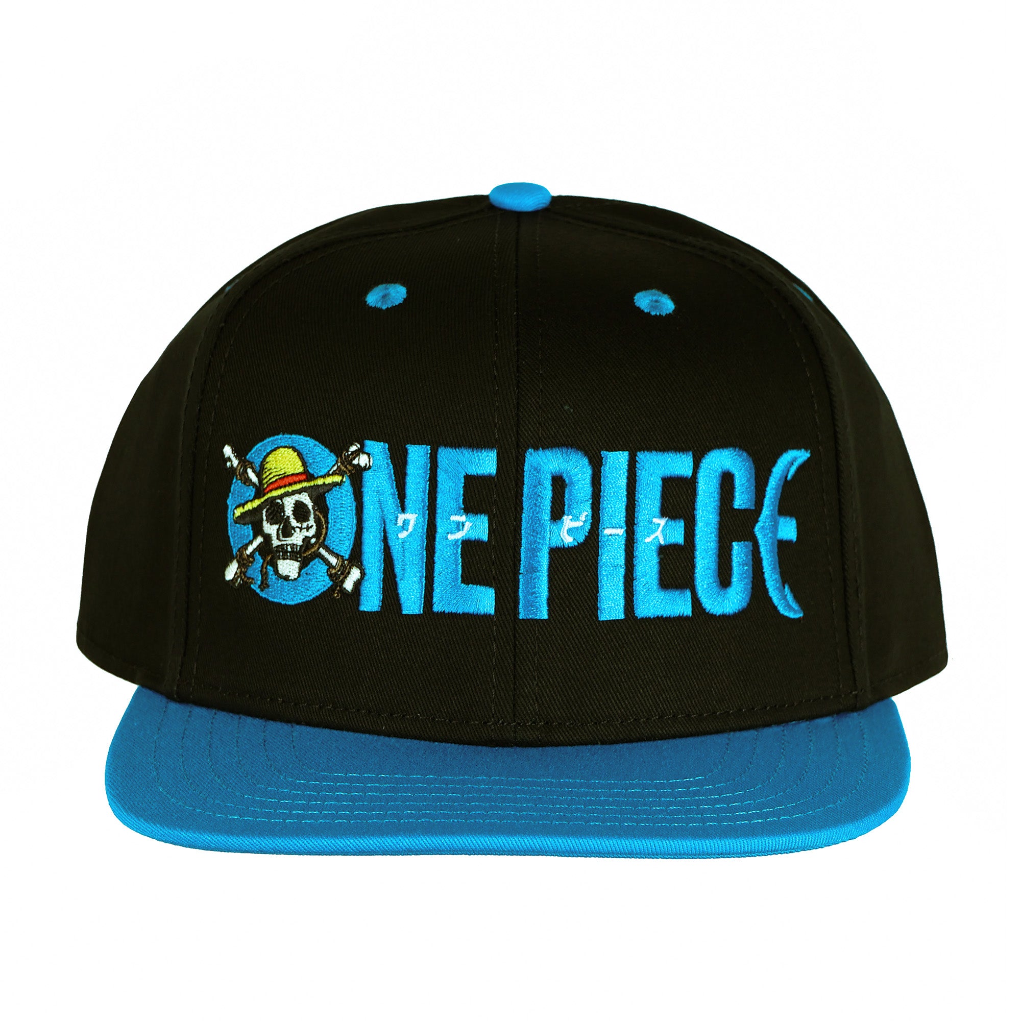 One Piece Flat Brim Hat Embroidered Adjustable Snapback Baseball Cap, Men's OSFM