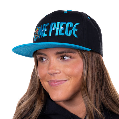 One Piece Flat Brim Hat Embroidered Adjustable Snapback Baseball Cap, Men's OSFM