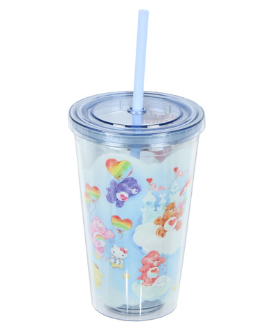 Hello Kitty and Friends x Care Bears Tumbler 16 oz Travel Cup with Straw