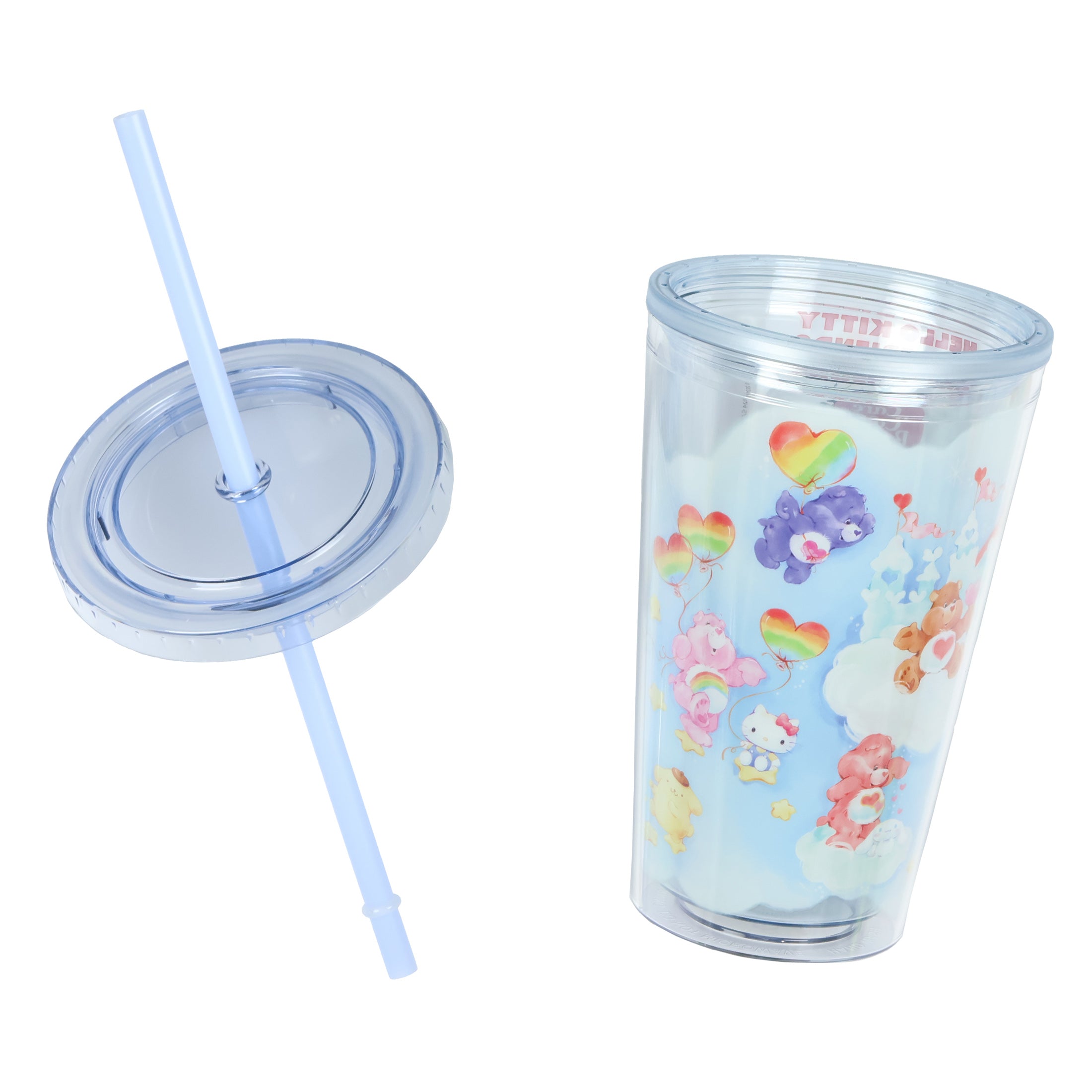 Hello Kitty and Friends x Care Bears Tumbler 16 oz Travel Cup with Straw