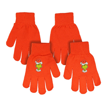 Dr. Seuss The Grinch Naughty and Nice Kid's Double-Sided Cuff Beanie Glove Set