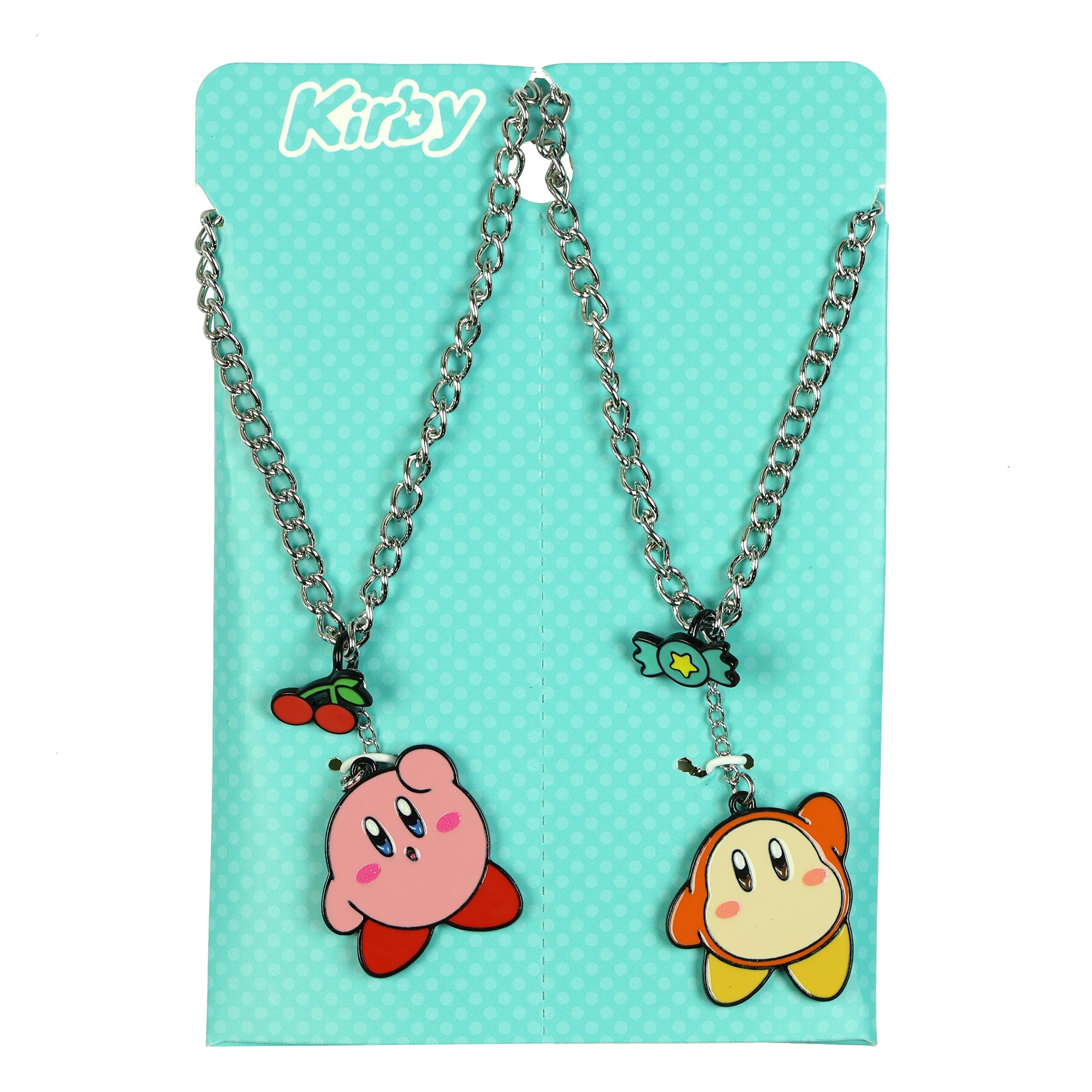 Nintendo Kirby and Bandana Waddle Dee 2-Piece Enamel Charm Necklace Set OSFA