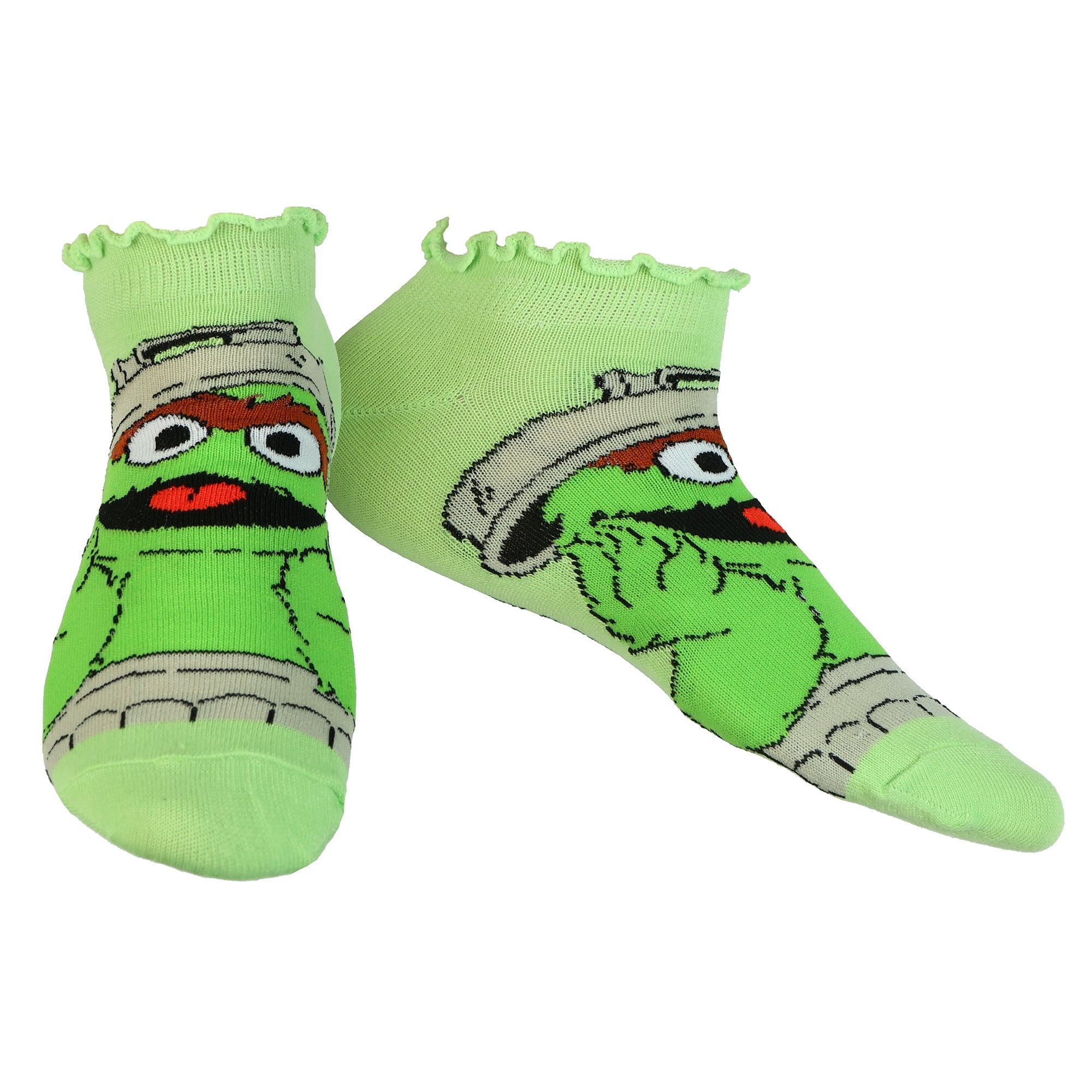 Sesame Street Ankle Socks Women's Mix and Match Lettuce Edge OSFM, 5-Pack