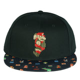 Super Mario Hat Embroidered Mario Patch Adult Flat Bill Adjustable Baseball Cap