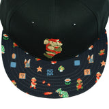 Super Mario Hat Embroidered Mario Patch Adult Flat Bill Adjustable Baseball Cap