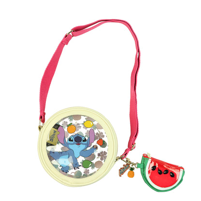 Disney Stitch Crossbody Bag With Watermelon Coin Purse and Charms