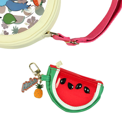 Disney Stitch Crossbody Bag With Watermelon Coin Purse and Charms