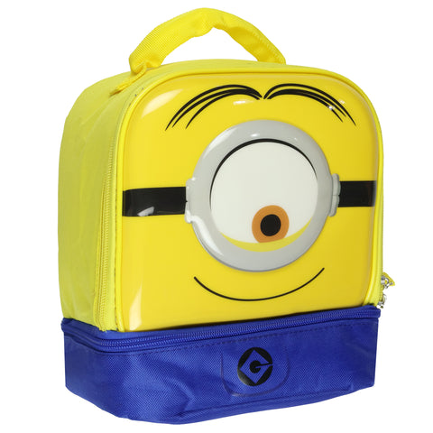 Minions Lunch Box Stuart Insulated Dual Compartment Lunch Tote Bag