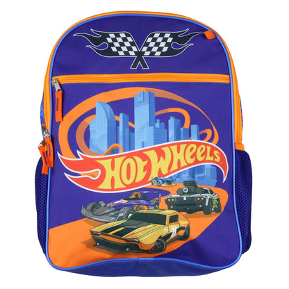 Hot Wheels 5 Piece Backpack Race Car Design Tote Bag Set 16"