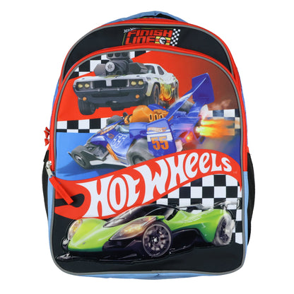 Hot Wheels Backpack Finish Line Racing Design 16" School Bag