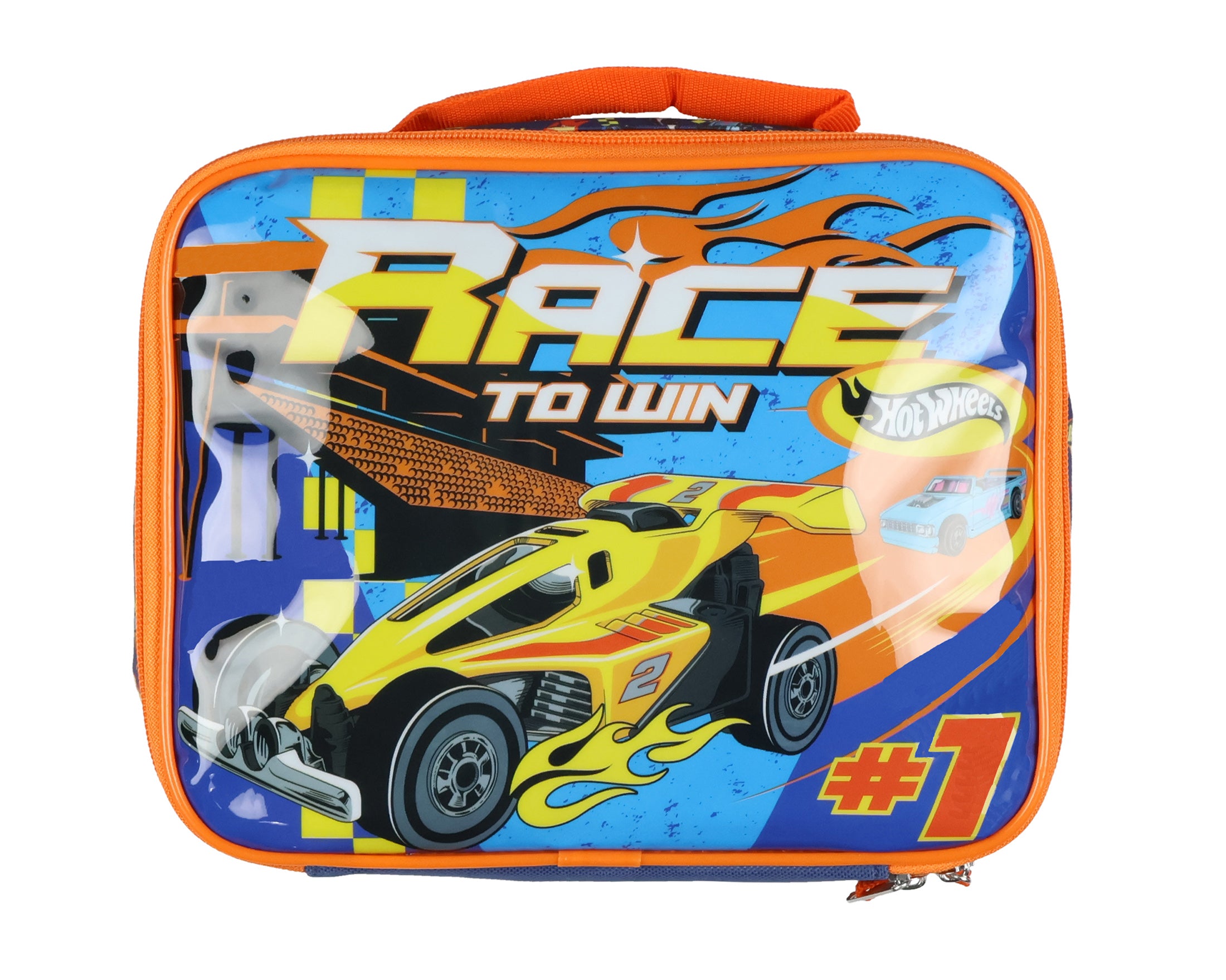Hot Wheels Race To Win Lunch Box Full Zip Around Insulated Lunch Tote Bag 10" - Seven Times Six