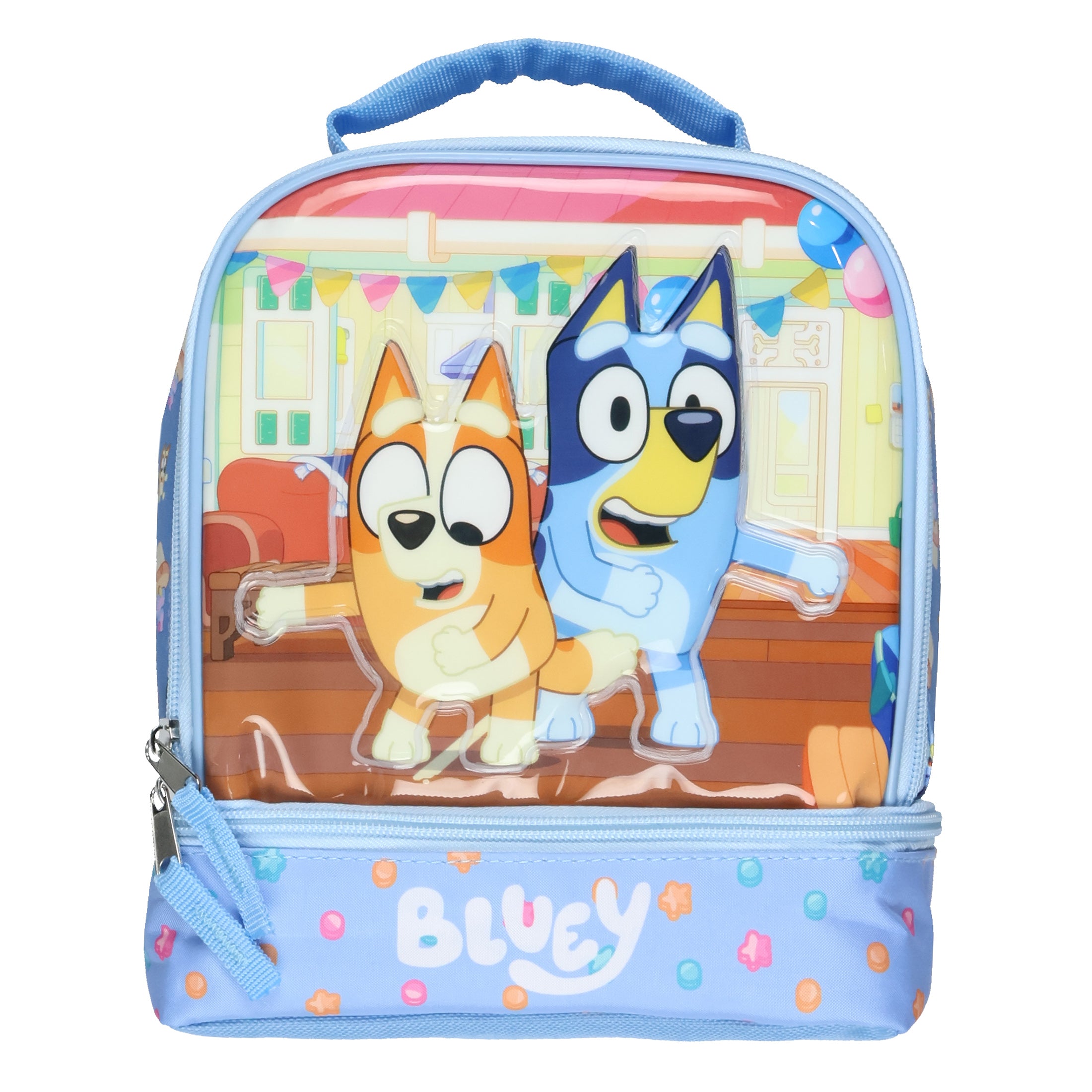 Bluey Lunch Box Bluey Bingo Party Time Dual Compartment Insulated Lunch Bag 10" - Seven Times Six
