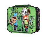 Minecraft Lunch Box Creeper Zombie Skeleton Steve Alex Textured Insulated Tote