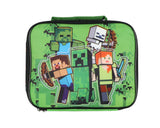 Minecraft Lunch Box Creeper Zombie Skeleton Steve Alex Textured Insulated Tote