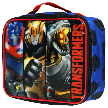 Transformers Lunch Box Autobots Optimus Prime Bumblebee Grimlock Tote 10" - Seven Times Six