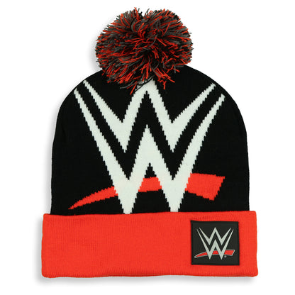 WWE Beanie World Wrestling Entertainment Logo Shill Cuffed Pom Winter Cap Hat