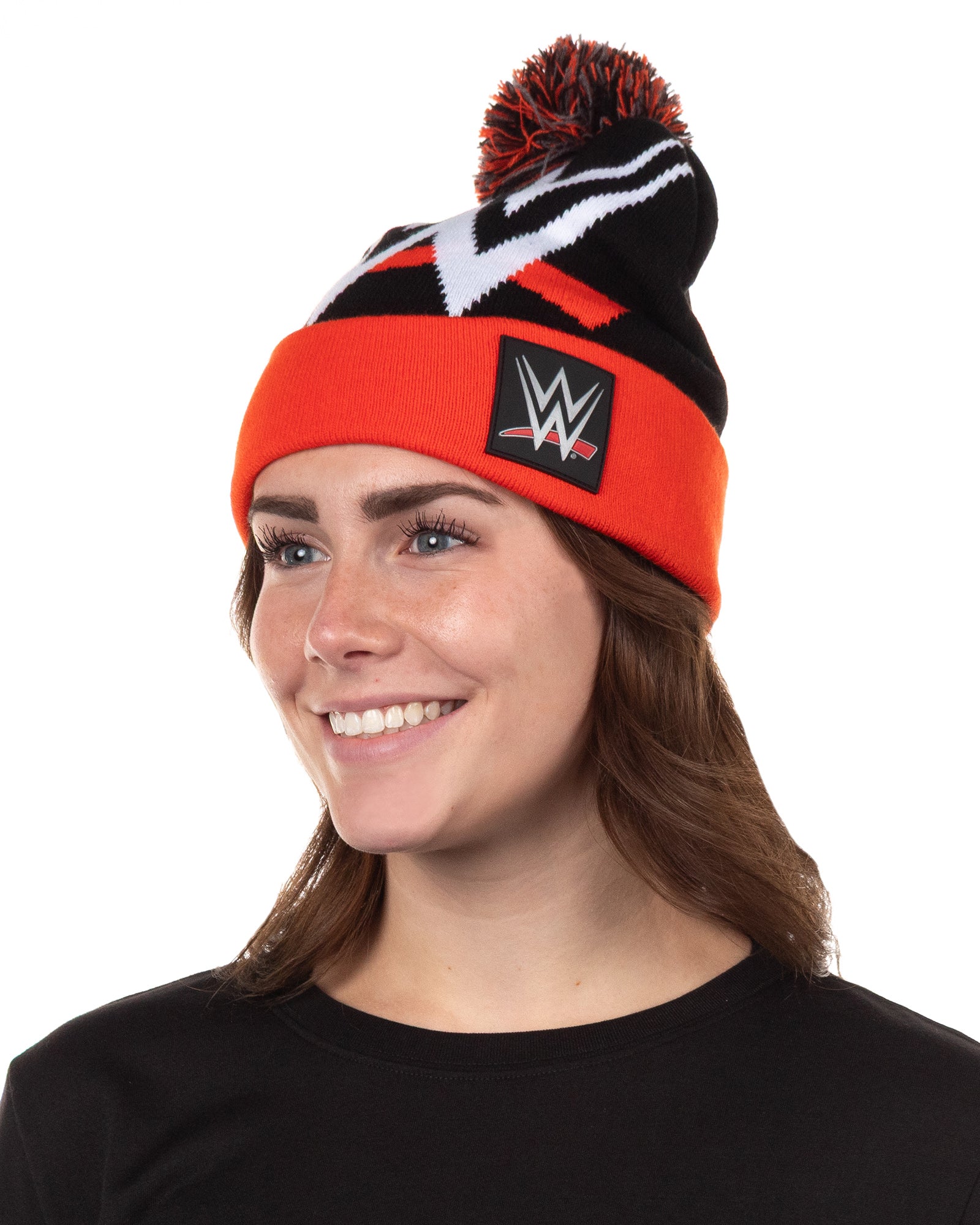 WWE Beanie World Wrestling Entertainment Logo Shill Cuffed Pom Winter Cap Hat