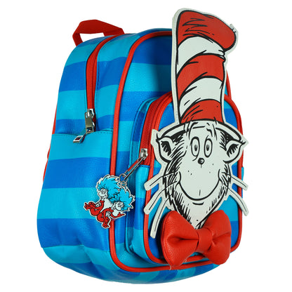 Dr. Seuss Cat In The Hat Mini Backpack 11" Faux Leather Bag Adjustable Straps