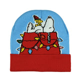 Peanuts Beanie Adult Snoopy and Woodstock Christmas Cuff Knit Light Up Hat