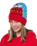 Peanuts Beanie Adult Snoopy and Woodstock Christmas Cuff Knit Light Up Hat