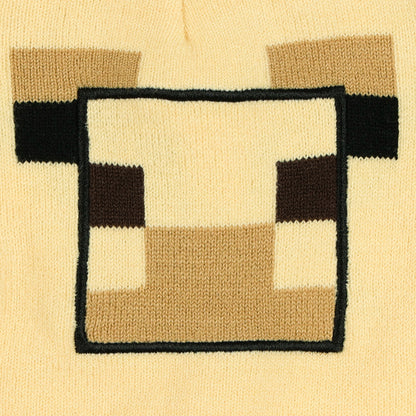 Minecraft Trader Llama Beanie Embroidered Face Adult Cuffed Knitted Hat OSFM