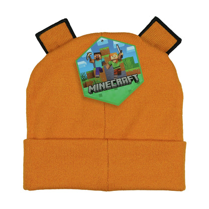 Minecraft Beanie Adult Big Face Fox Character 3D Ears Cuff Knit Hat Cap