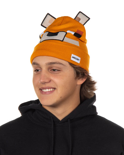 Minecraft Beanie Adult Big Face Fox Character 3D Ears Cuff Knit Hat Cap