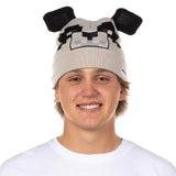 Minecraft Panda Beanie Embroidered Face Design Adult Cuffed Knit Hat OSFM