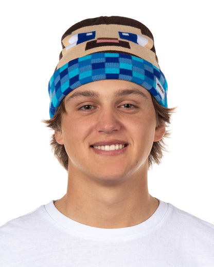 Minecraft Beanie Diamond Steve Big Face Cuff Beanie Hat Cap