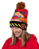 Sonic The Hedgehog Beanie Adult Dr. Eggman Face Pom Pom Cuff Knit Hat Cap