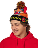 Sonic The Hedgehog Beanie Adult Dr. Eggman Face Pom Pom Cuff Knit Hat Cap
