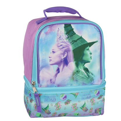 Wicked Lunch Box Glinda and Elphaba Insulated Dual Compartment 9" Tote Bag