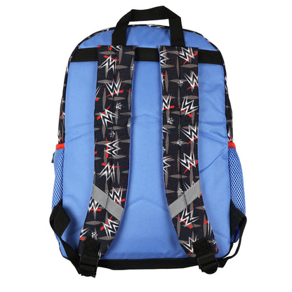 WWE Backpack 5-Piece Set Undisputed Champion 16" Book Bag with Lunch Box