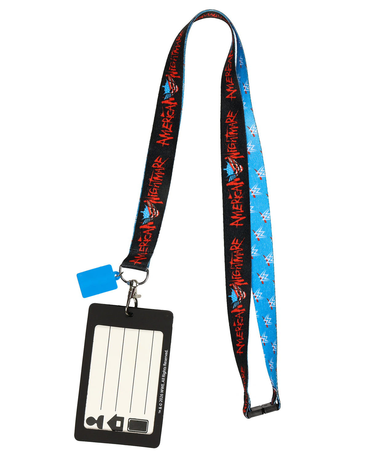 WWE Lanyard American Nightmare Rubber Casing ID Badge Holder with Charm