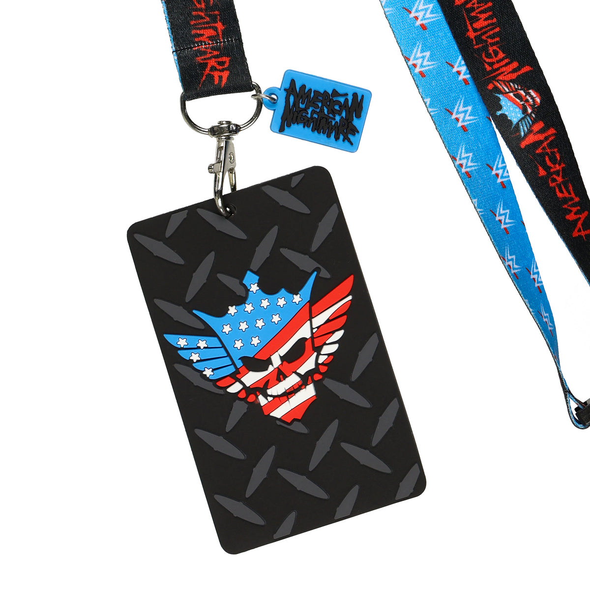 WWE Lanyard American Nightmare Rubber Casing ID Badge Holder with Charm
