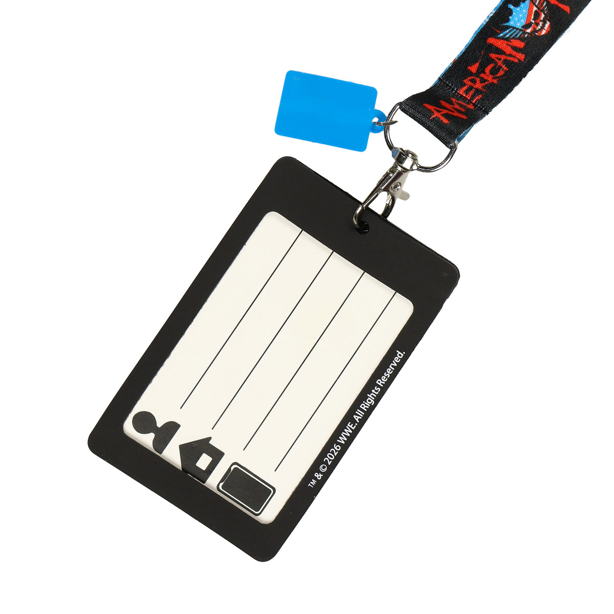 WWE Lanyard American Nightmare Rubber Casing ID Badge Holder with Charm