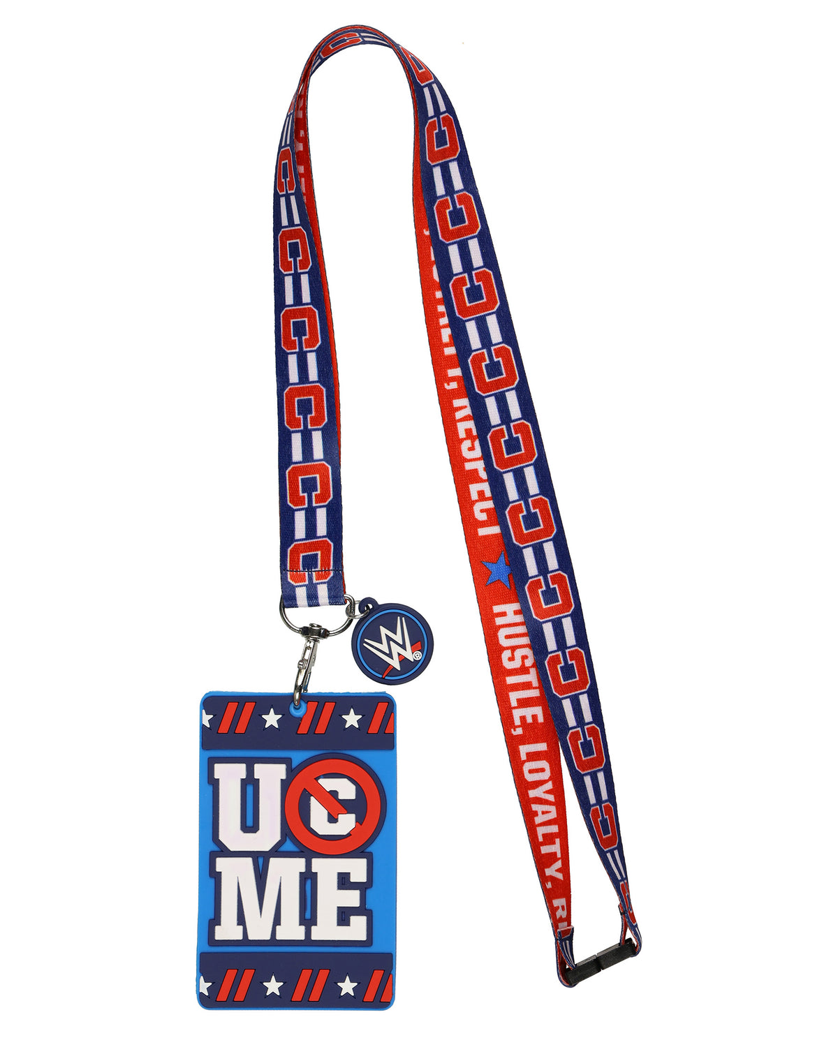 WWE Lanyard John Cena You Can't See Me Rubber Case Vertical ID Badge Holder