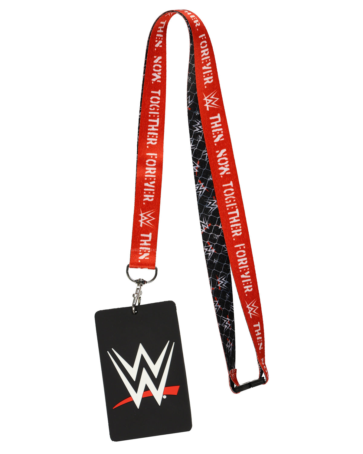WWE Lanyard Together Forever Clear ID Badge Holder with Rubber Casing