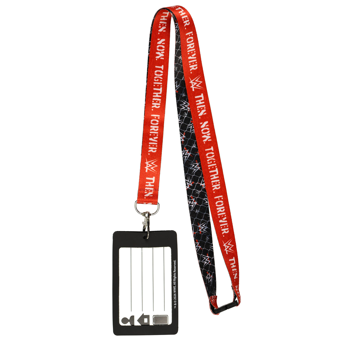 WWE Lanyard Together Forever Clear ID Badge Holder with Rubber Casing
