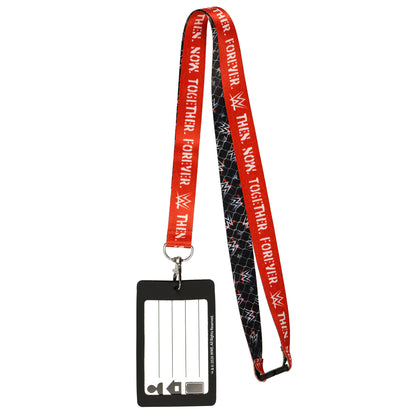 WWE Lanyard Together Forever Clear ID Badge Holder with Rubber Casing