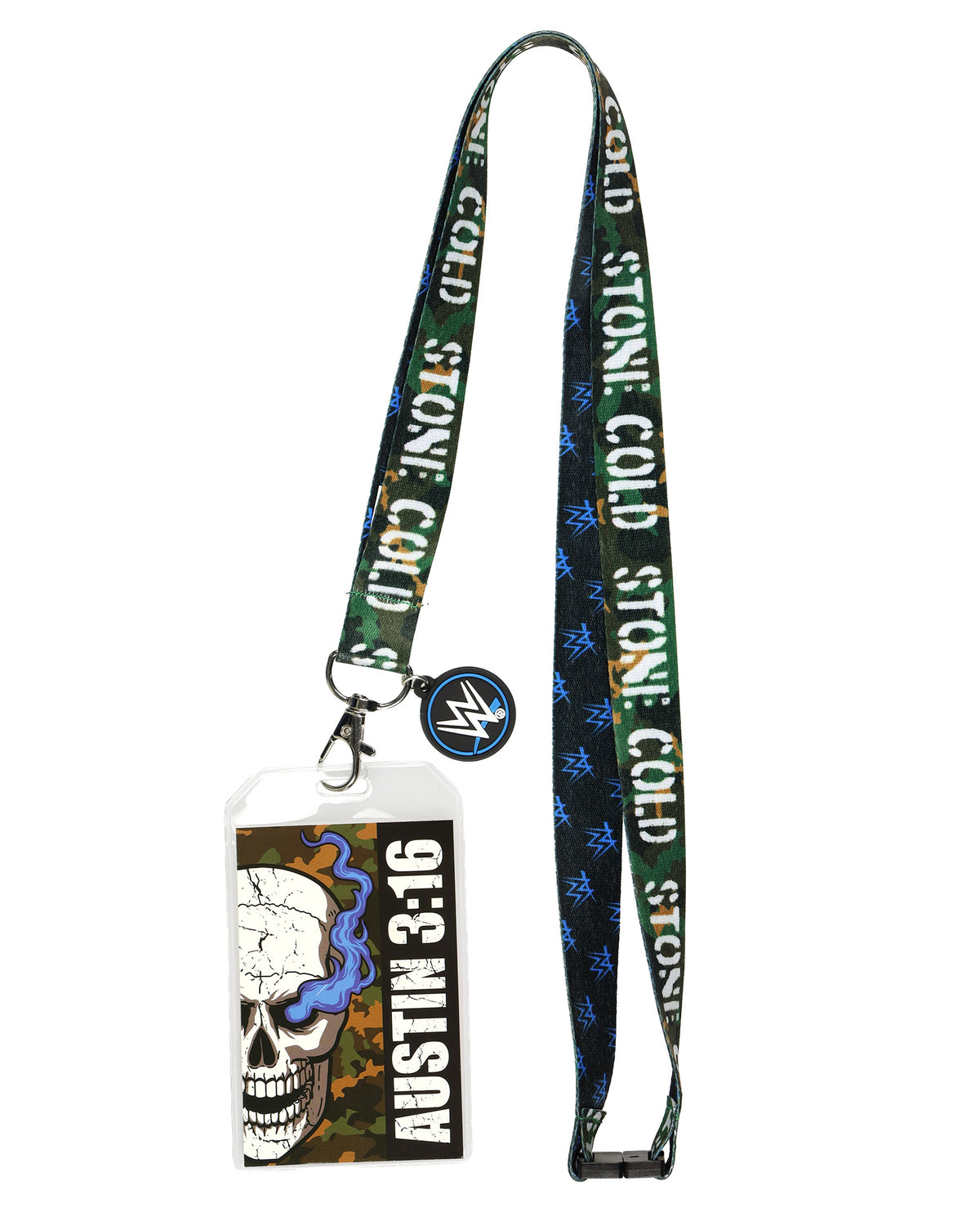 WWE Lanyard Stone Cold Austin 3:16 ID Badge Holder with Rubber Charm