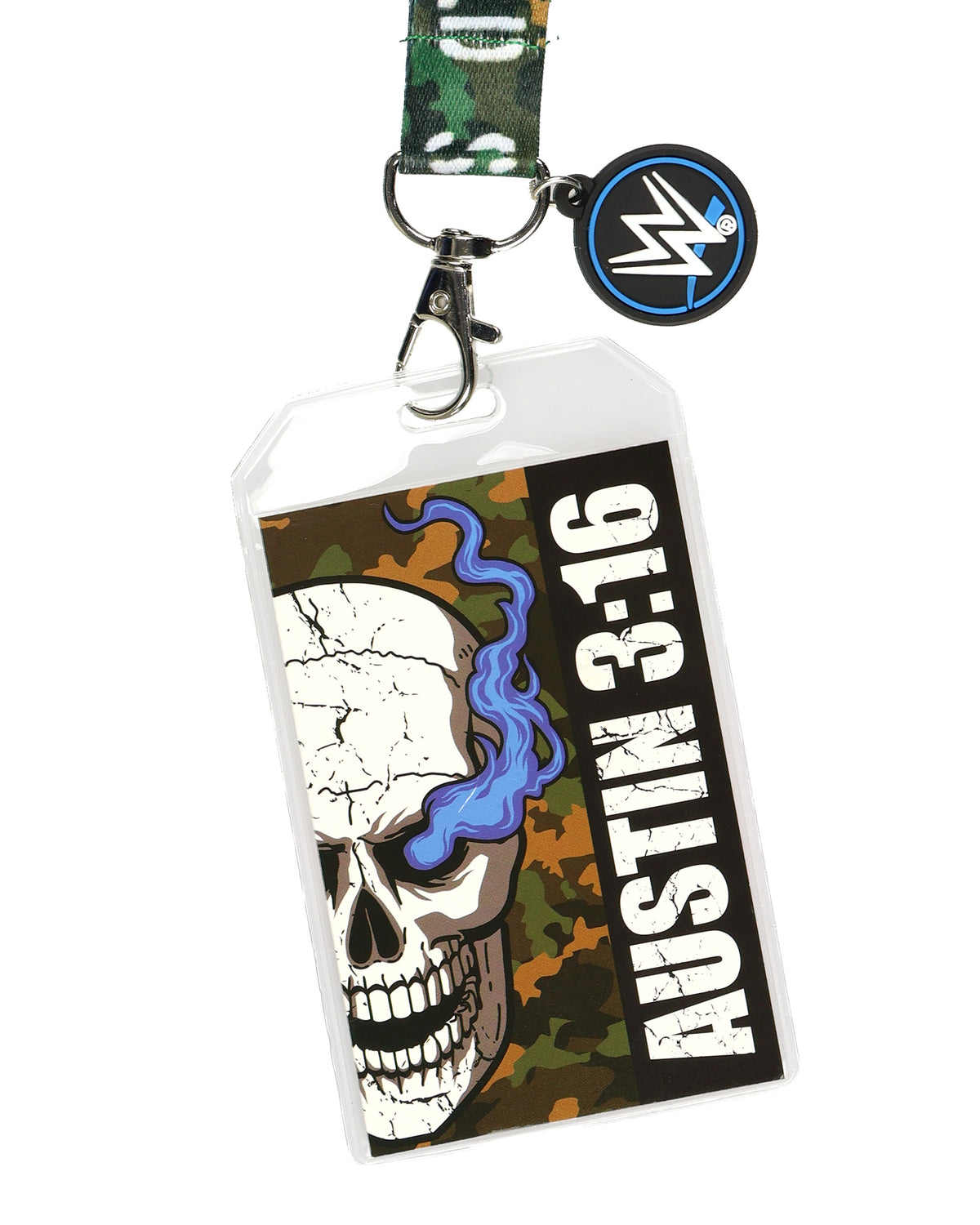 WWE Lanyard Stone Cold Austin 3:16 ID Badge Holder with Rubber Charm