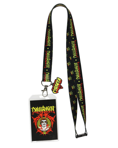 WWE Lanyard Danhausen Very Nice Very Evil Clear ID Badge Holder w/ Charm
