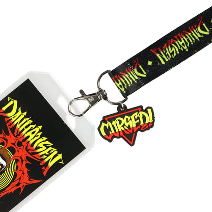 WWE Lanyard Danhausen Very Nice Very Evil Clear ID Badge Holder w/ Charm